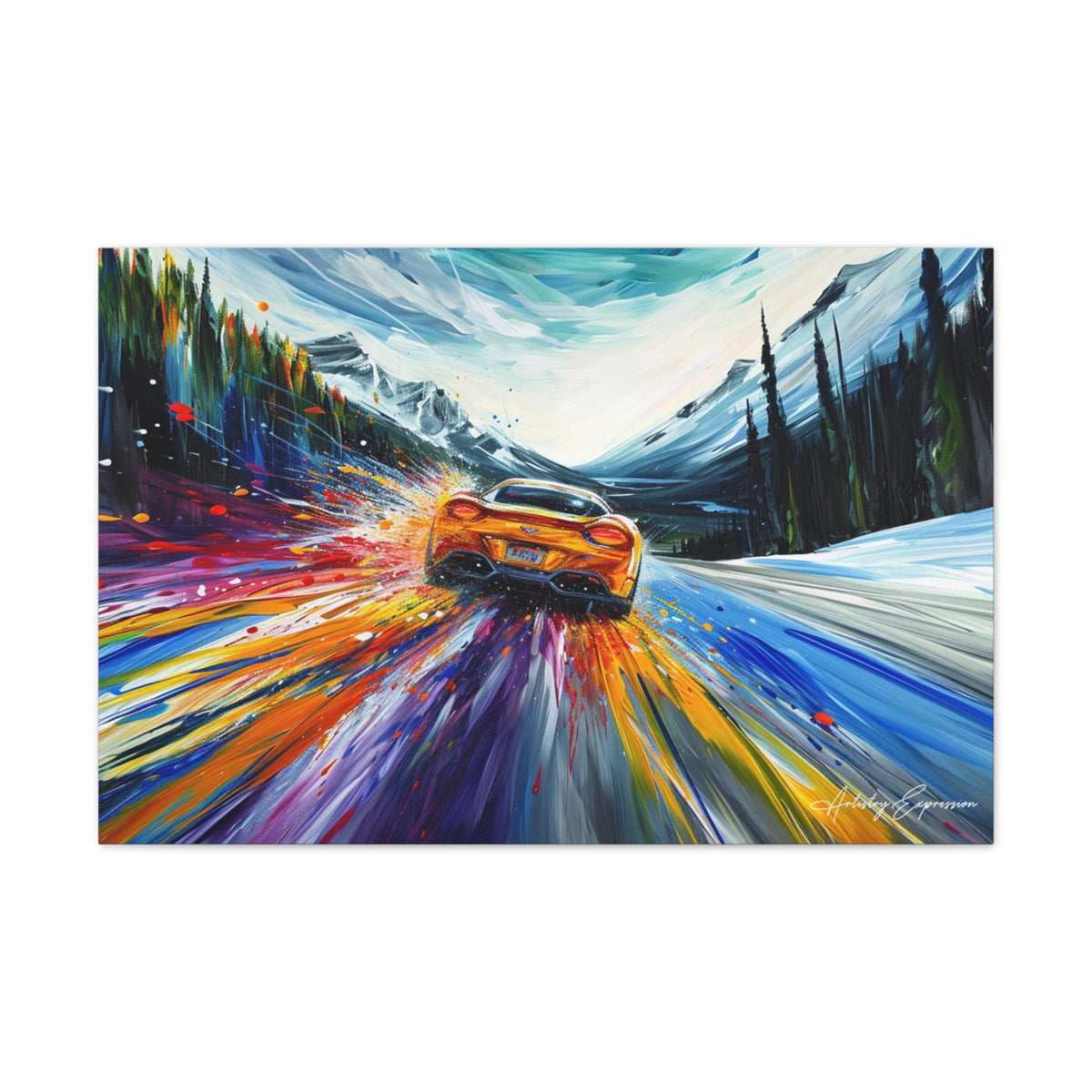 Car Racing Through Winter Wonderland