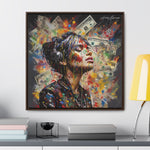 Urban Beats: Graffiti Canvas Featuring Girl with Music and Money