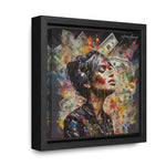 Urban Beats: Graffiti Canvas Featuring Girl with Music and Money