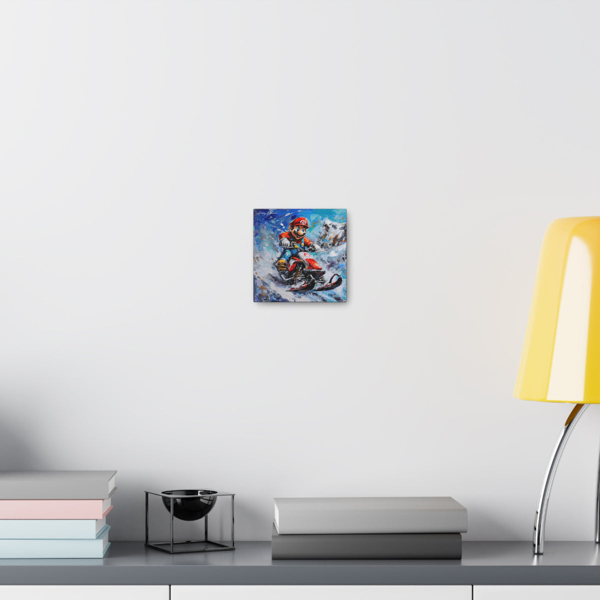 Colorful Blizzard Dash: Mario's Speedy Snowmobile