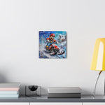 Colorful Blizzard Dash: Mario's Speedy Snowmobile