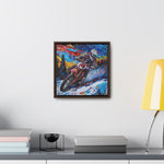 Snowy Velocity: Motorcycle in Full Color