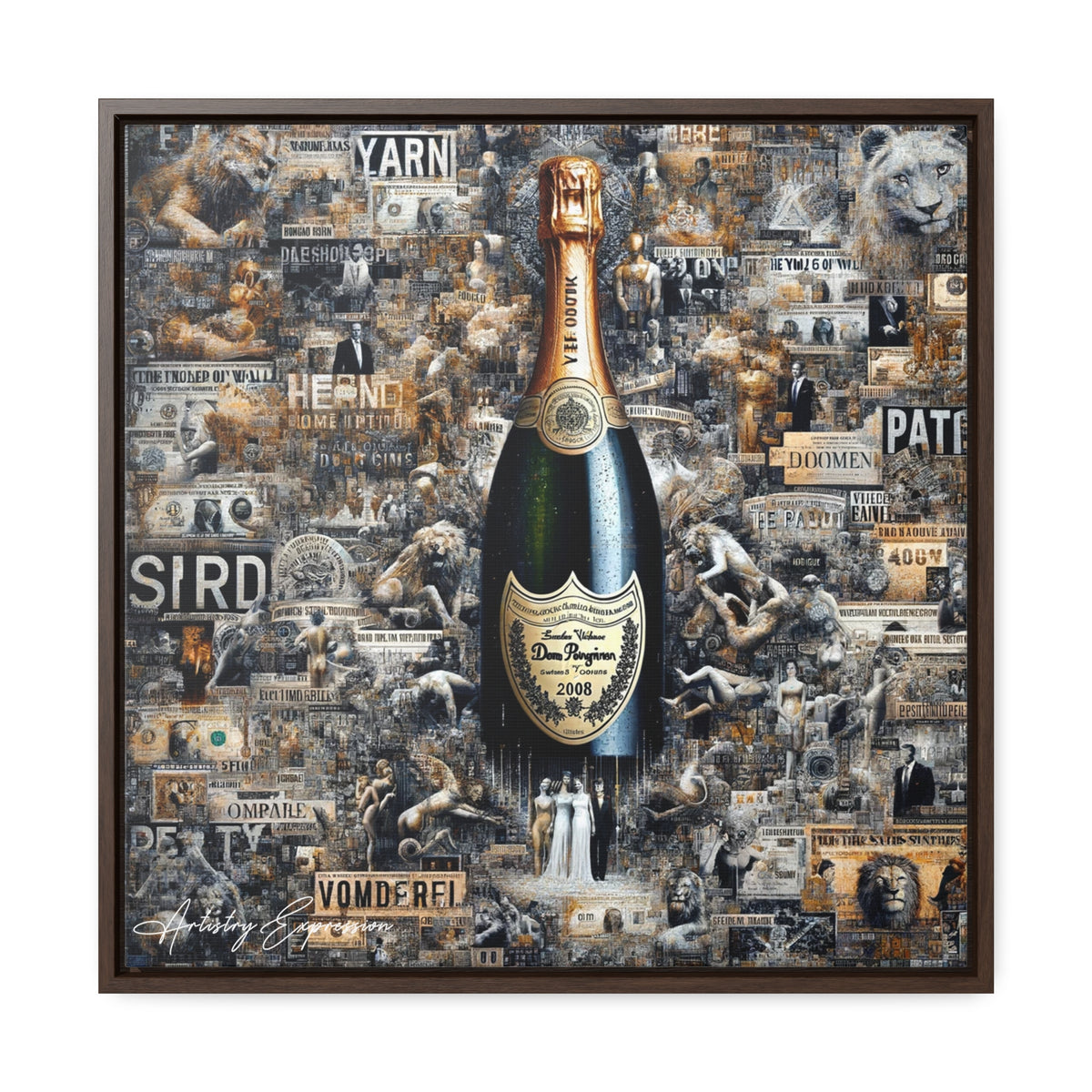 Champagne Dreams: Graffiti Fusion of Wealth and Celebration