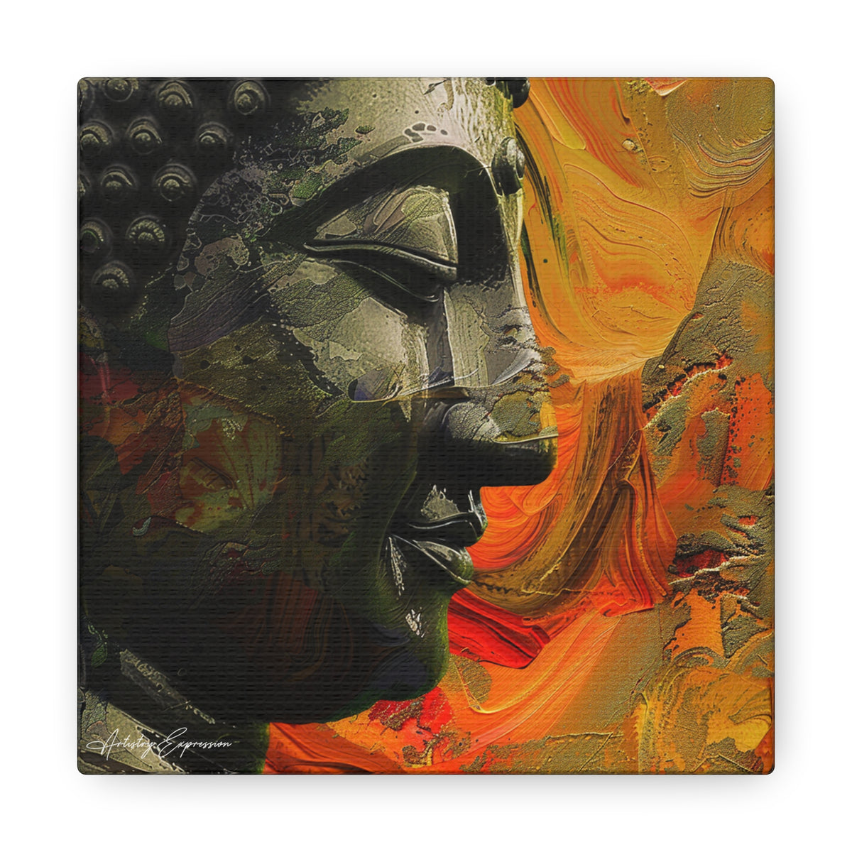 Tranquil Fusion: Modern Buddha Portrait