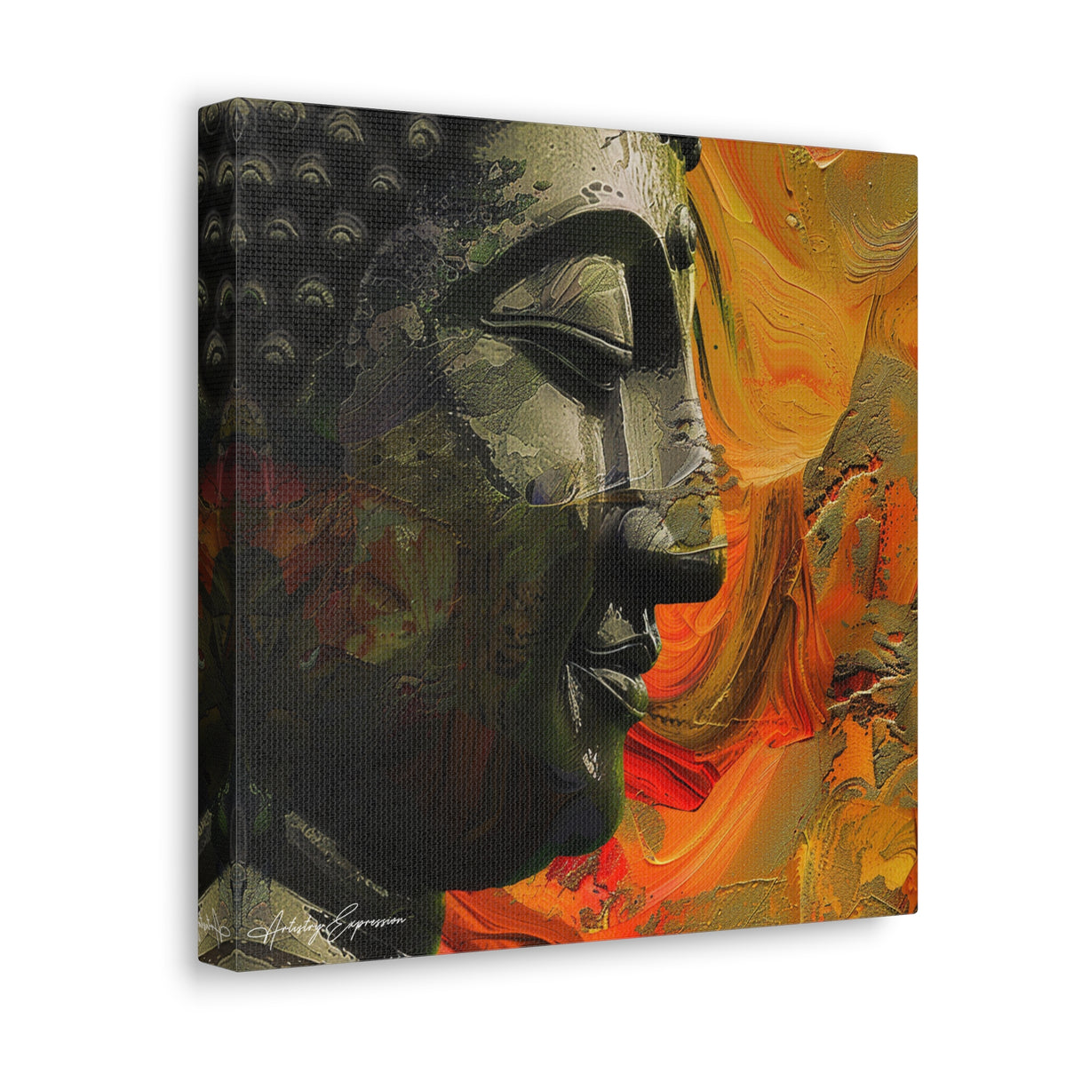 Tranquil Fusion: Modern Buddha Portrait