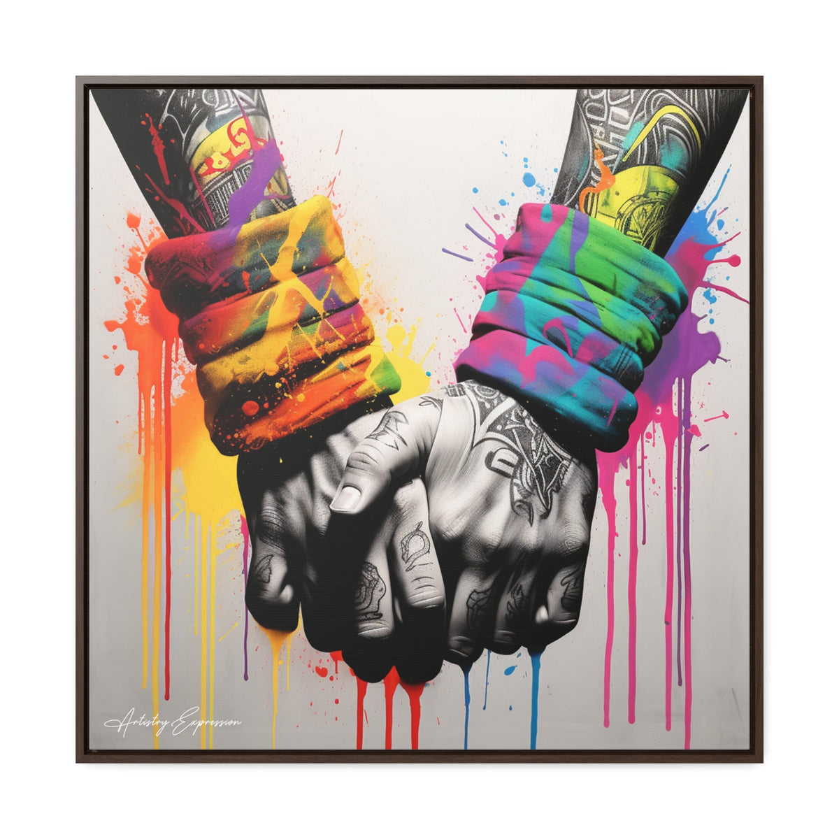 Graffiti Bond: Two Hands United in Street Art