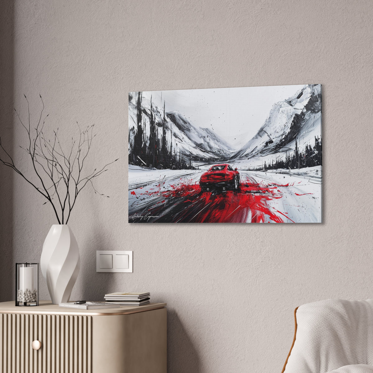 Car Racing Through Snow