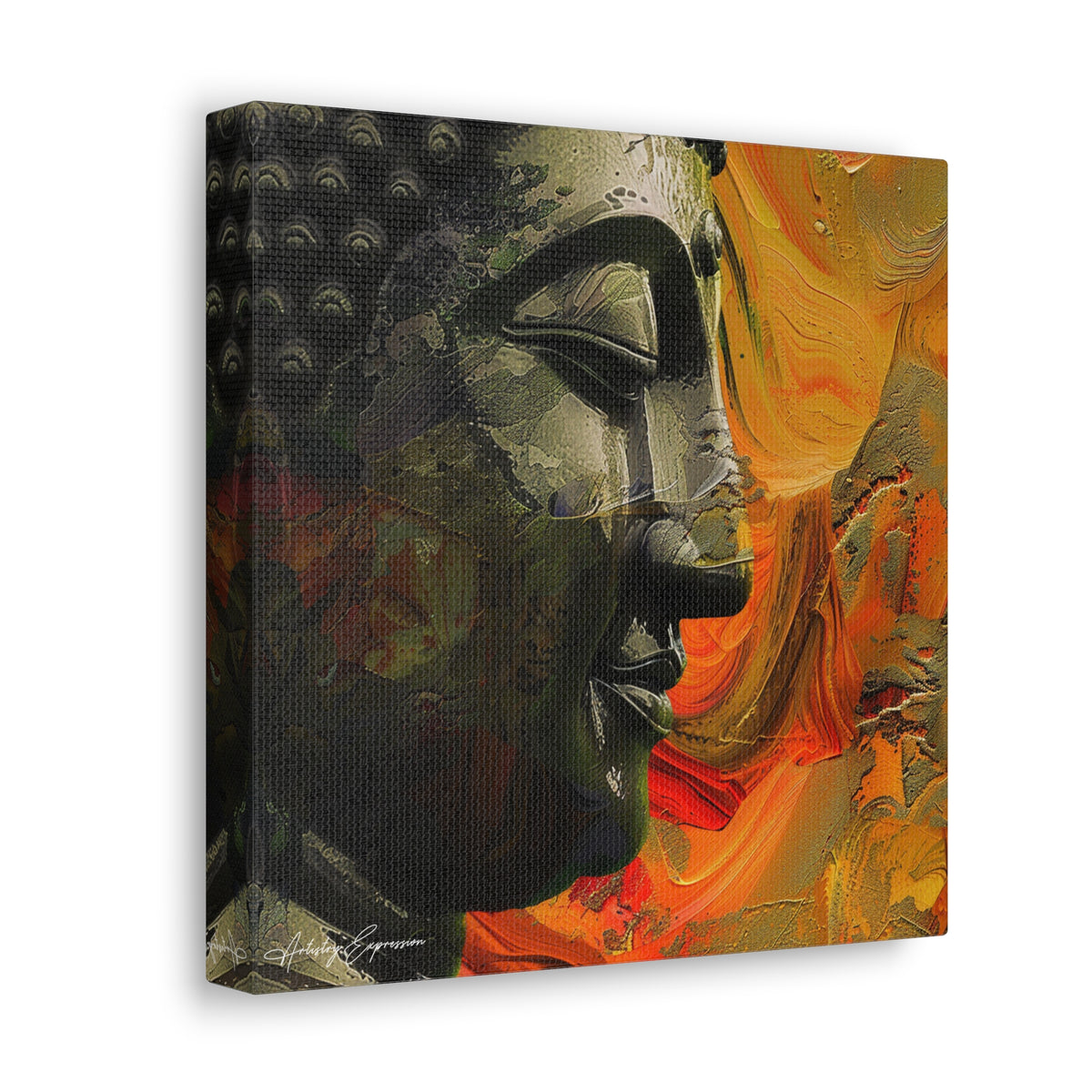 Tranquil Fusion: Modern Buddha Portrait