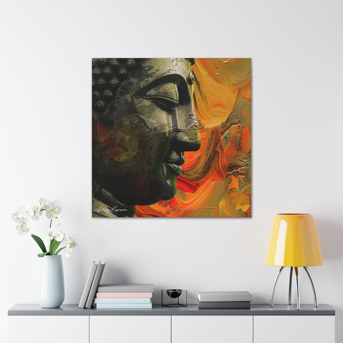 Tranquil Fusion: Modern Buddha Portrait