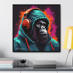 Graffiti Groove: Hooded Gorilla Jamming with Headphones