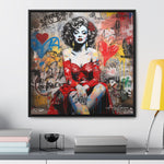 Graffiti Couture: Red-Dressed Lady in Urban Scene