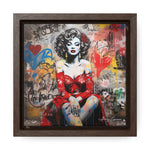 Graffiti Couture: Red-Dressed Lady in Urban Scene