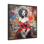Graffiti Couture: Red-Dressed Lady in Urban Scene