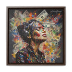 Urban Beats: Graffiti Canvas Featuring Girl with Music and Money