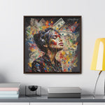 Urban Beats: Graffiti Canvas Featuring Girl with Music and Money