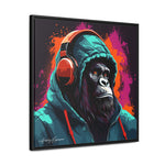 Graffiti Groove: Hooded Gorilla Jamming with Headphones