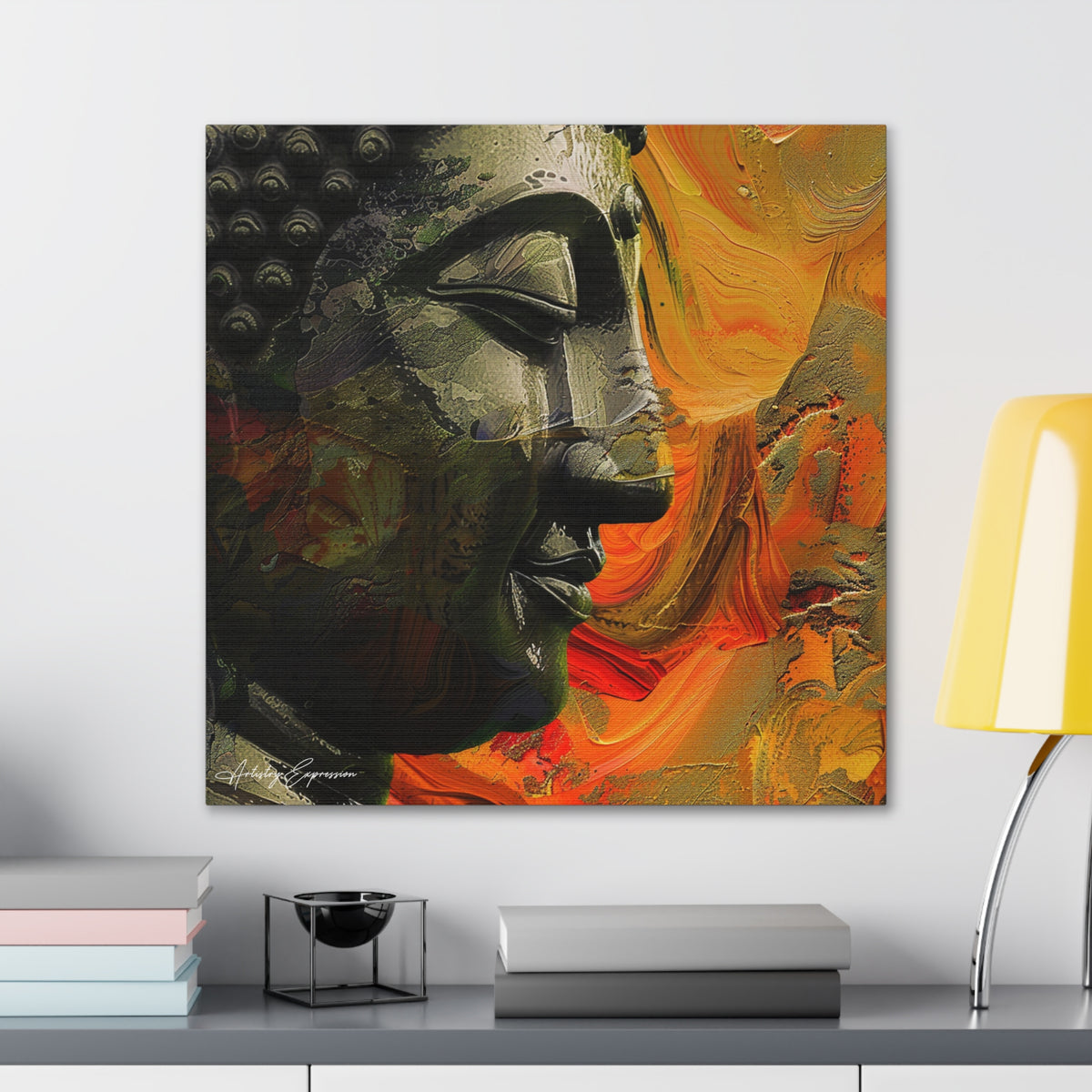 Tranquil Fusion: Modern Buddha Portrait