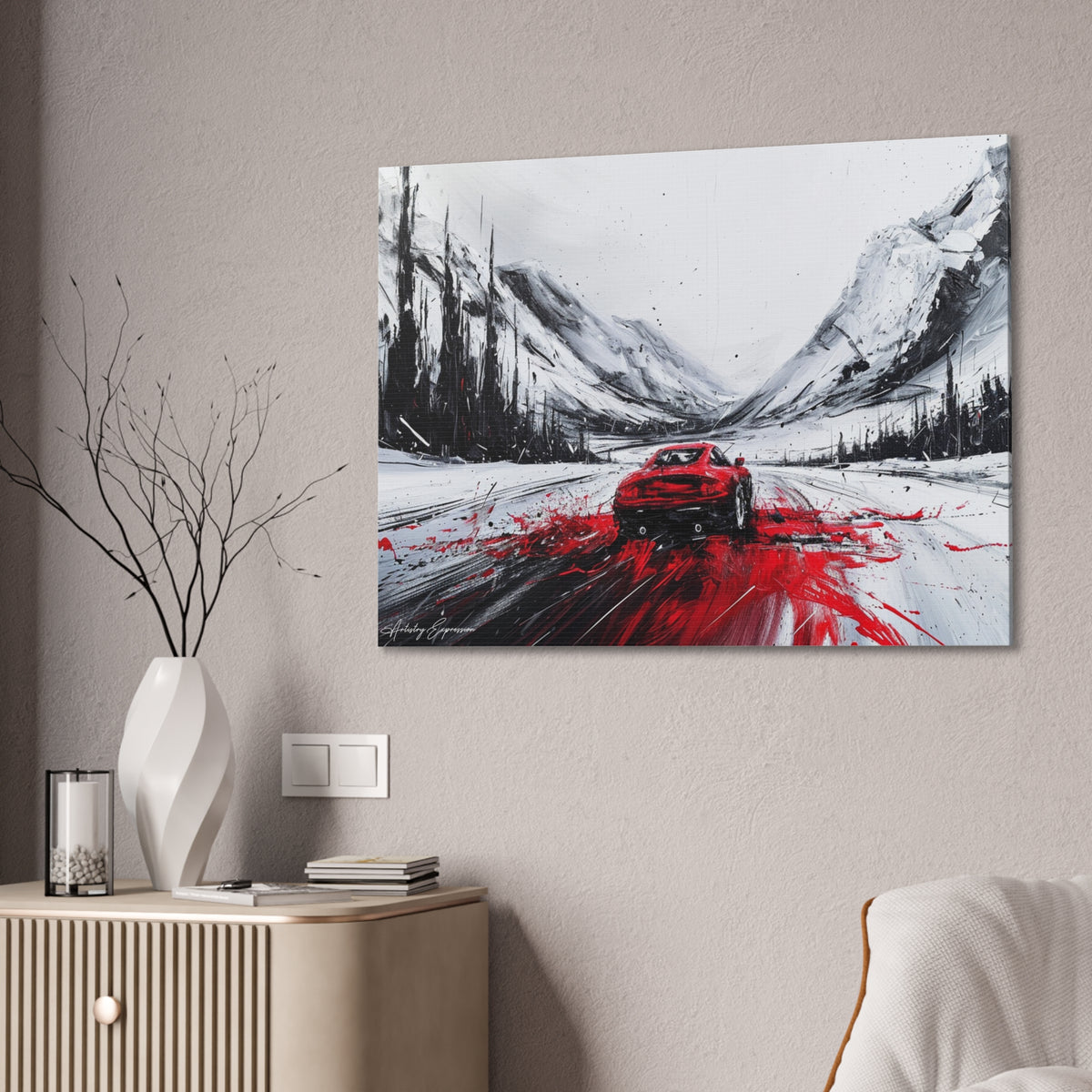 Car Racing Through Snow
