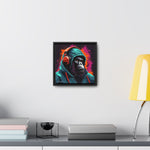 Graffiti Groove: Hooded Gorilla Jamming with Headphones