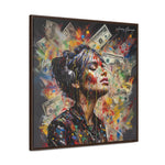 Urban Beats: Graffiti Canvas Featuring Girl with Music and Money