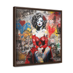 Graffiti Couture: Red-Dressed Lady in Urban Scene