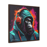 Graffiti Groove: Hooded Gorilla Jamming with Headphones