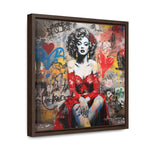 Graffiti Couture: Red-Dressed Lady in Urban Scene
