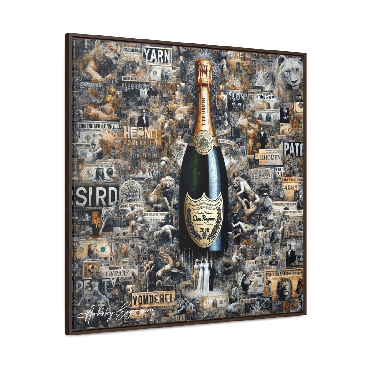 Champagne Dreams: Graffiti Fusion of Wealth and Celebration