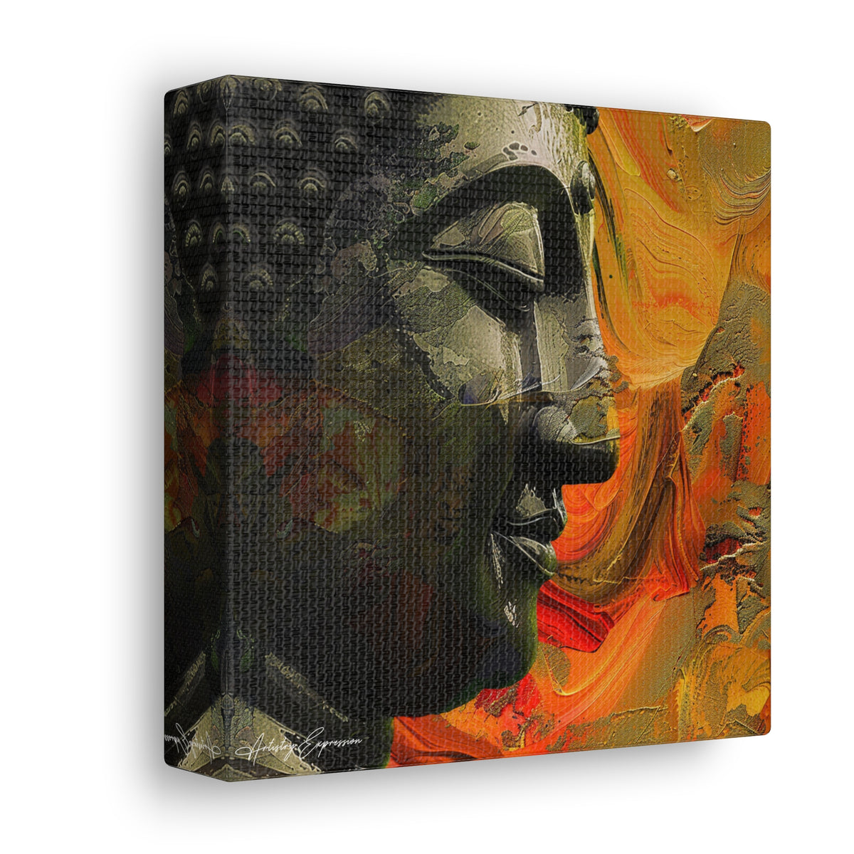 Tranquil Fusion: Modern Buddha Portrait