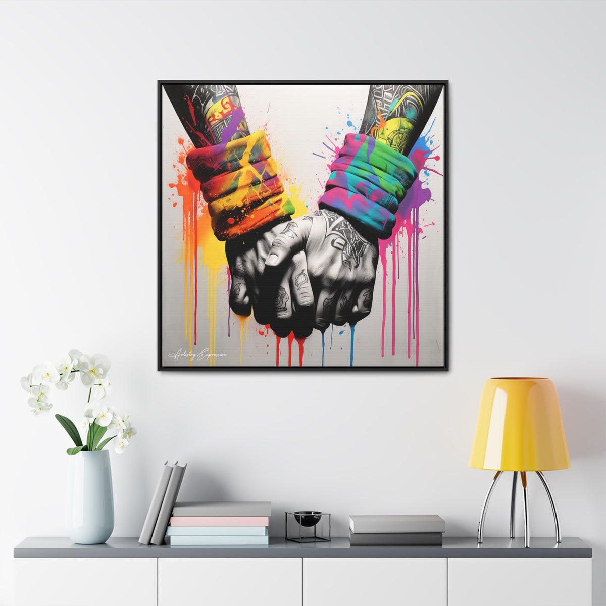 Graffiti Bond: Two Hands United in Street Art