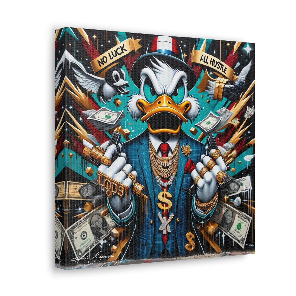 Graffiti Rebellion: Urban Canvas with Gangsta Donald Duck