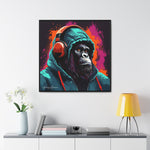 Graffiti Groove: Hooded Gorilla Jamming with Headphones