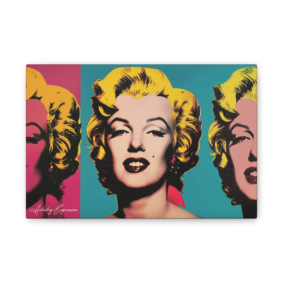 Pop Icon: Marilyn Monroe in Tri-Color Canvas