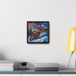 Snowy Velocity: Motorcycle in Full Color