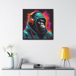 Graffiti Groove: Hooded Gorilla Jamming with Headphones