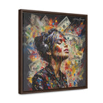 Urban Beats: Graffiti Canvas Featuring Girl with Music and Money