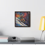 Snowmobile Odyssey: Astronaut's Colorful Space Journey