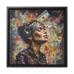 Urban Beats: Graffiti Canvas Featuring Girl with Music and Money