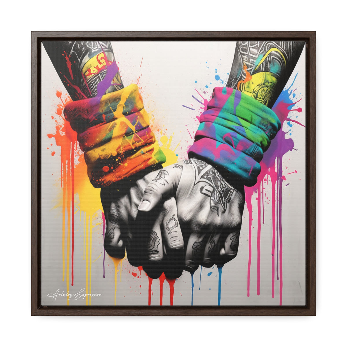 Graffiti Bond: Two Hands United in Street Art