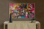 Vibrant Motorcycle Graffiti