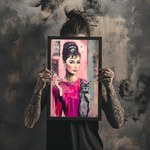 Chic Companionship: Audrey Hepburn's Portrait with a Cat