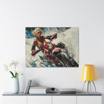 Arctic Vixen: Sleek Motorcycle in Snow