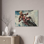 Arctic Vixen: Sleek Motorcycle in Snow