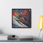 Snowmobile Odyssey: Astronaut's Colorful Space Journey