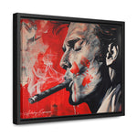 Portrait d'un homme fumant avec des teintes rouges