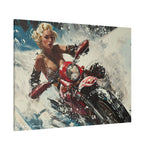 Arctic Vixen: Sleek Motorcycle in Snow