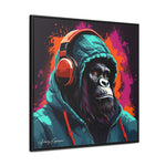 Graffiti Groove: Hooded Gorilla Jamming with Headphones