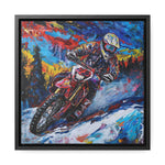 Snowy Velocity: Motorcycle in Full Color