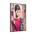 Chic Companionship: Audrey Hepburn's Portrait with a Cat