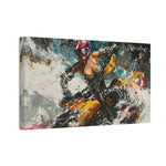 Snowbound Sensation: Vibrant Motorcycle Journey